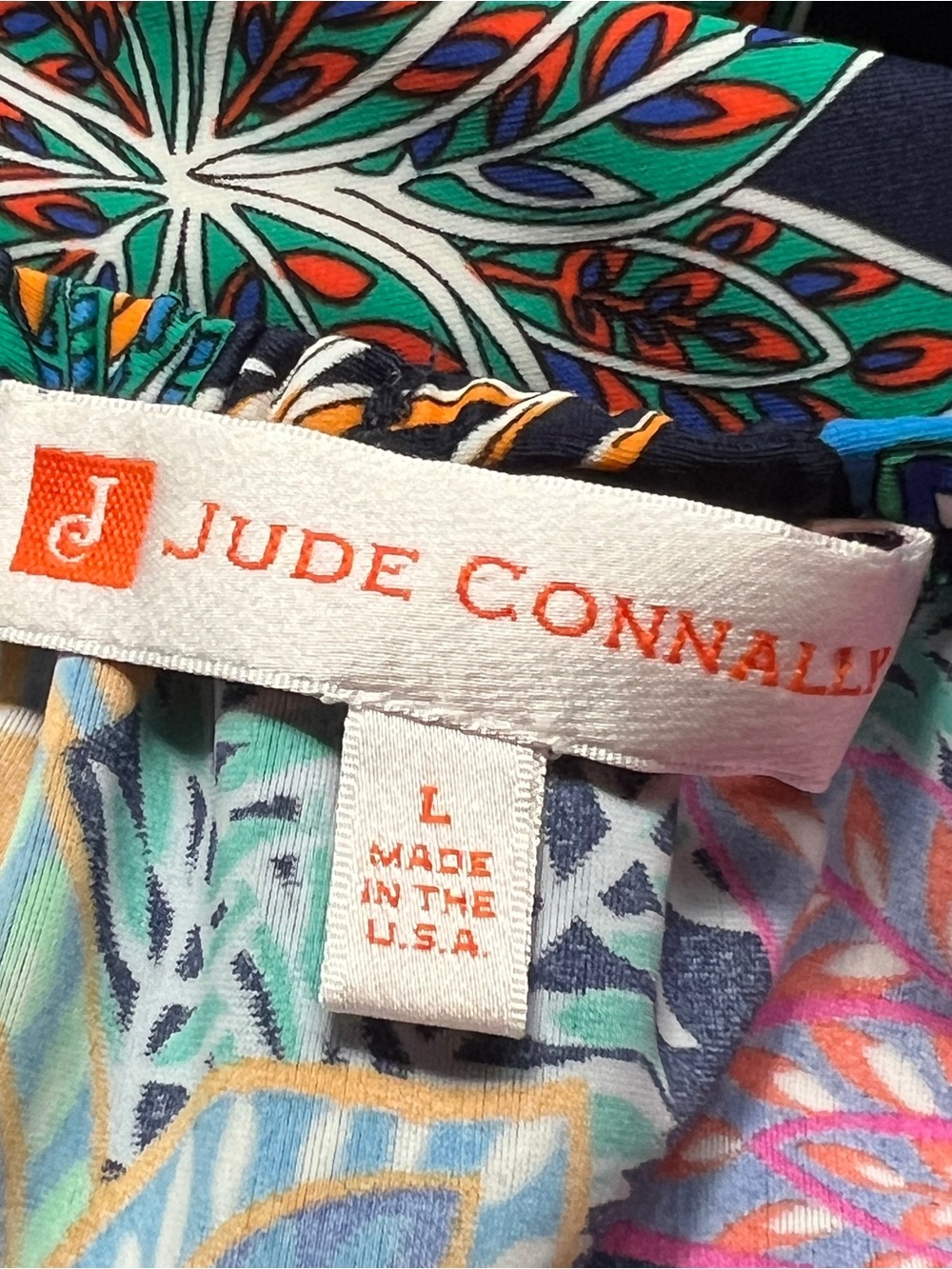 JUDE CONNALLY Multicolor Floral Navy Jude Cloth Short Sleeve Shift Dress Large - Picture 4 of 8